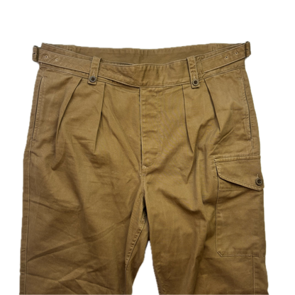 Polo Ralph Lauren Tan Officer Ghurka Military Trouser Chino Pants Relaxed Fit - 36x32
