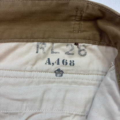 Polo Ralph Lauren Tan Officer Ghurka Military Trouser Chino Pants Relaxed Fit - 36x32