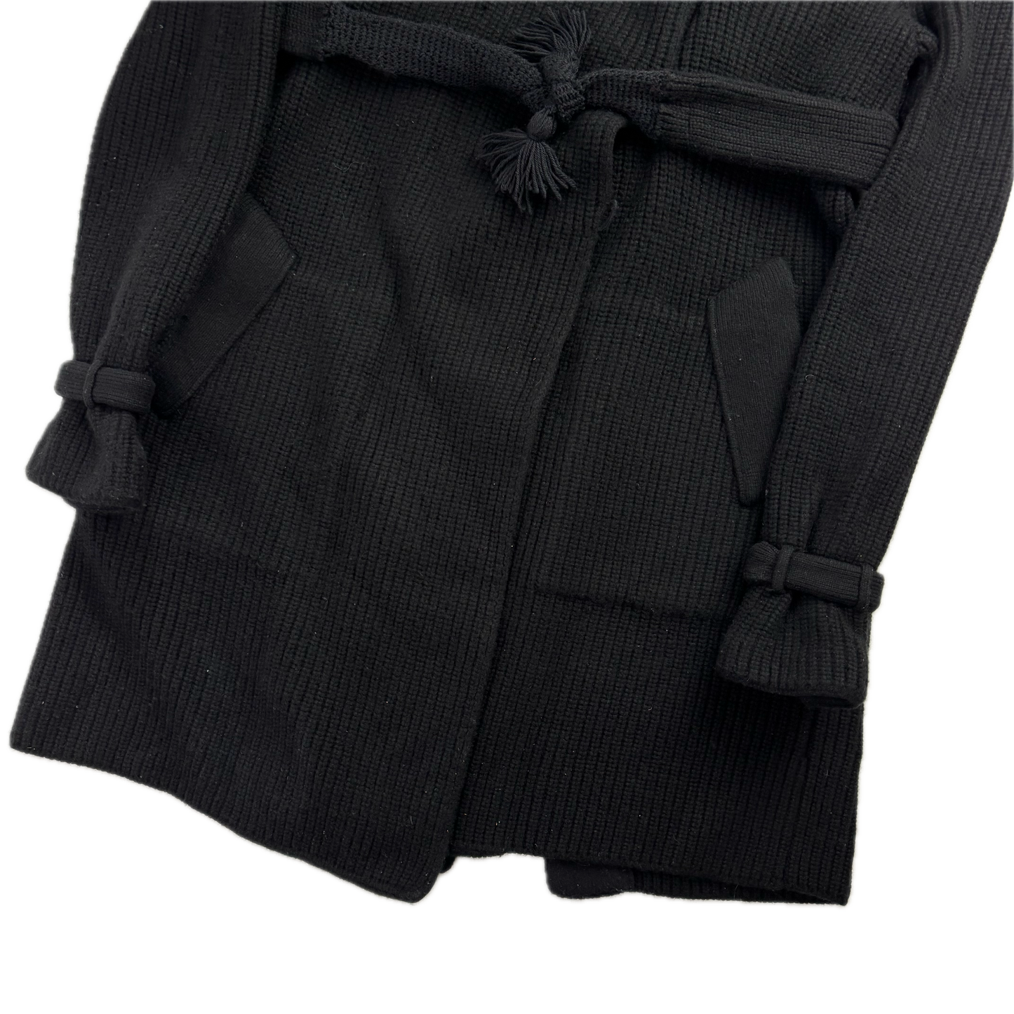 Ralph Lauren Black Label Long Belted Cardigan Wool Cashmere Black - M