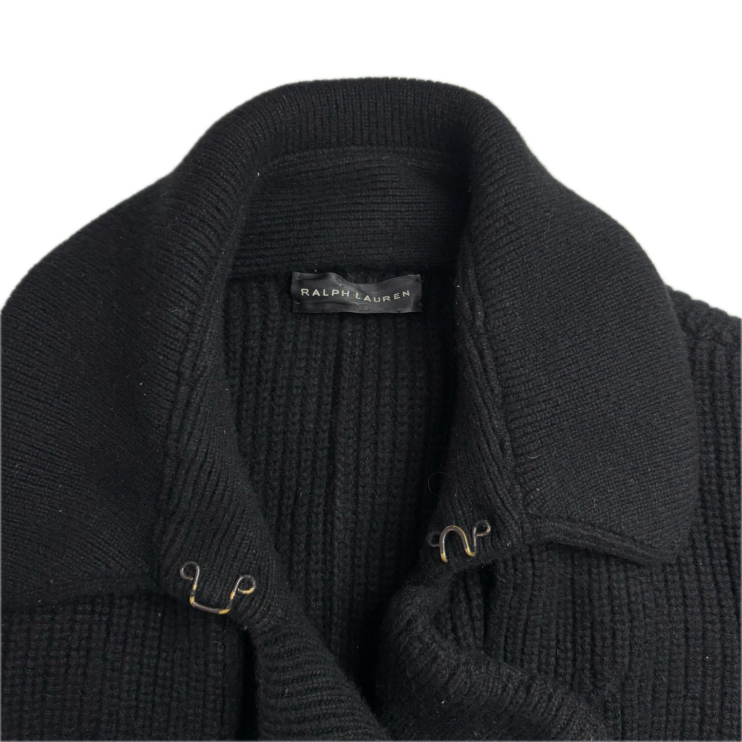 Ralph Lauren Black Label Long Belted Cardigan Wool Cashmere Black - M