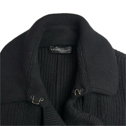 Ralph Lauren Black Label Long Belted Cardigan Wool Cashmere Black - M