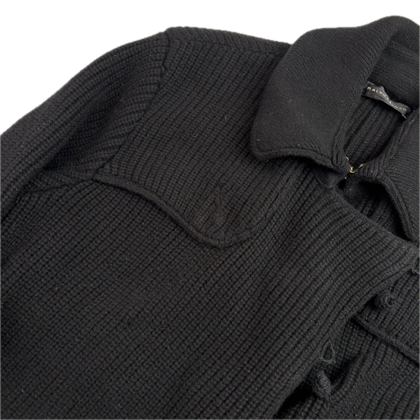 Ralph Lauren Black Label Long Belted Cardigan Wool Cashmere Black - M