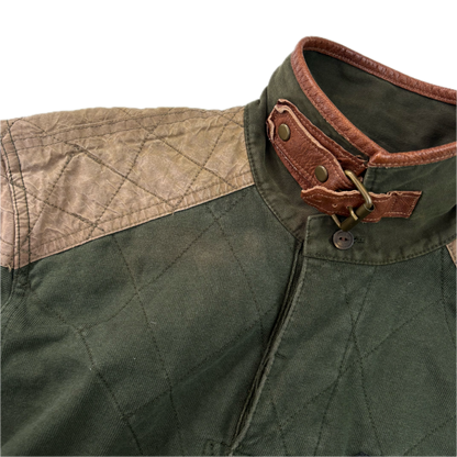 Polo Ralph Lauren Riders Association Motorcycle Polo Shirt Leather Collar - S