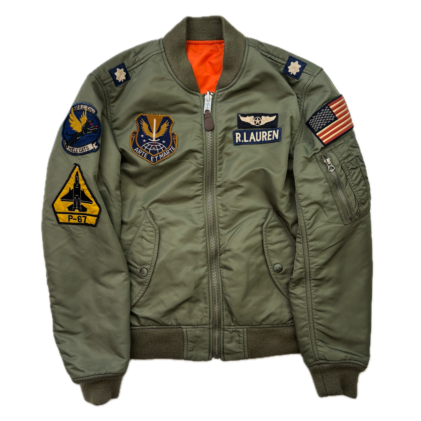 Polo Ralph Lauren Military Reversible Patches MA-1 Bomber Jacket - S