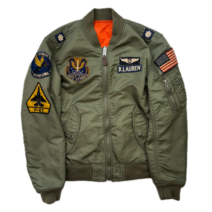 Polo Ralph Lauren Military Reversible Patches MA-1 Bomber Jacket - S