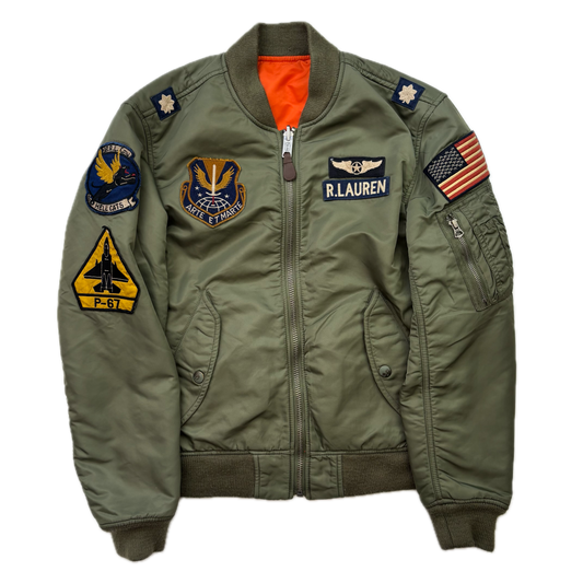 Polo Ralph Lauren Military Reversible Patches MA-1 Bomber Jacket - S