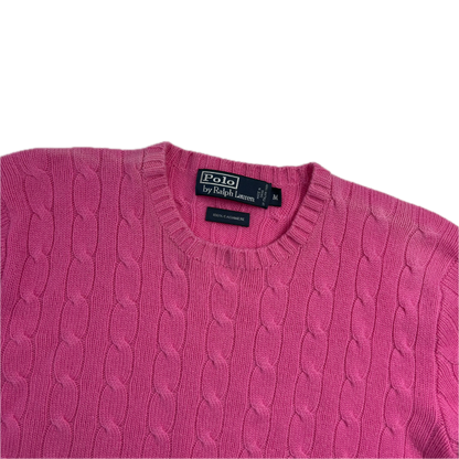 Polo Ralph Lauren Pink Cableknit Jumper (Cashmere) - M