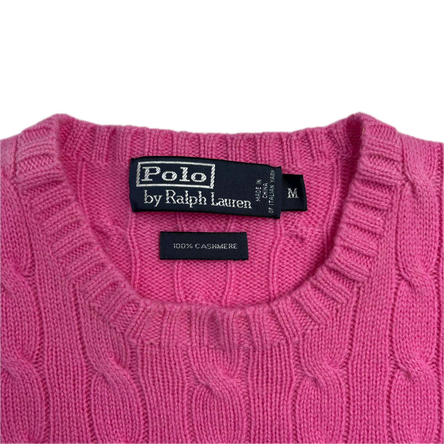 Polo Ralph Lauren Pink Cableknit Jumper (Cashmere) - M