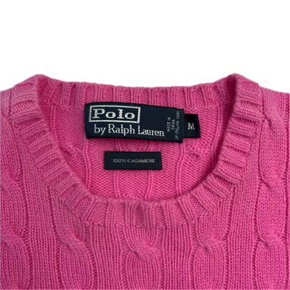 Polo Ralph Lauren Pink Cableknit Jumper (Cashmere) - M