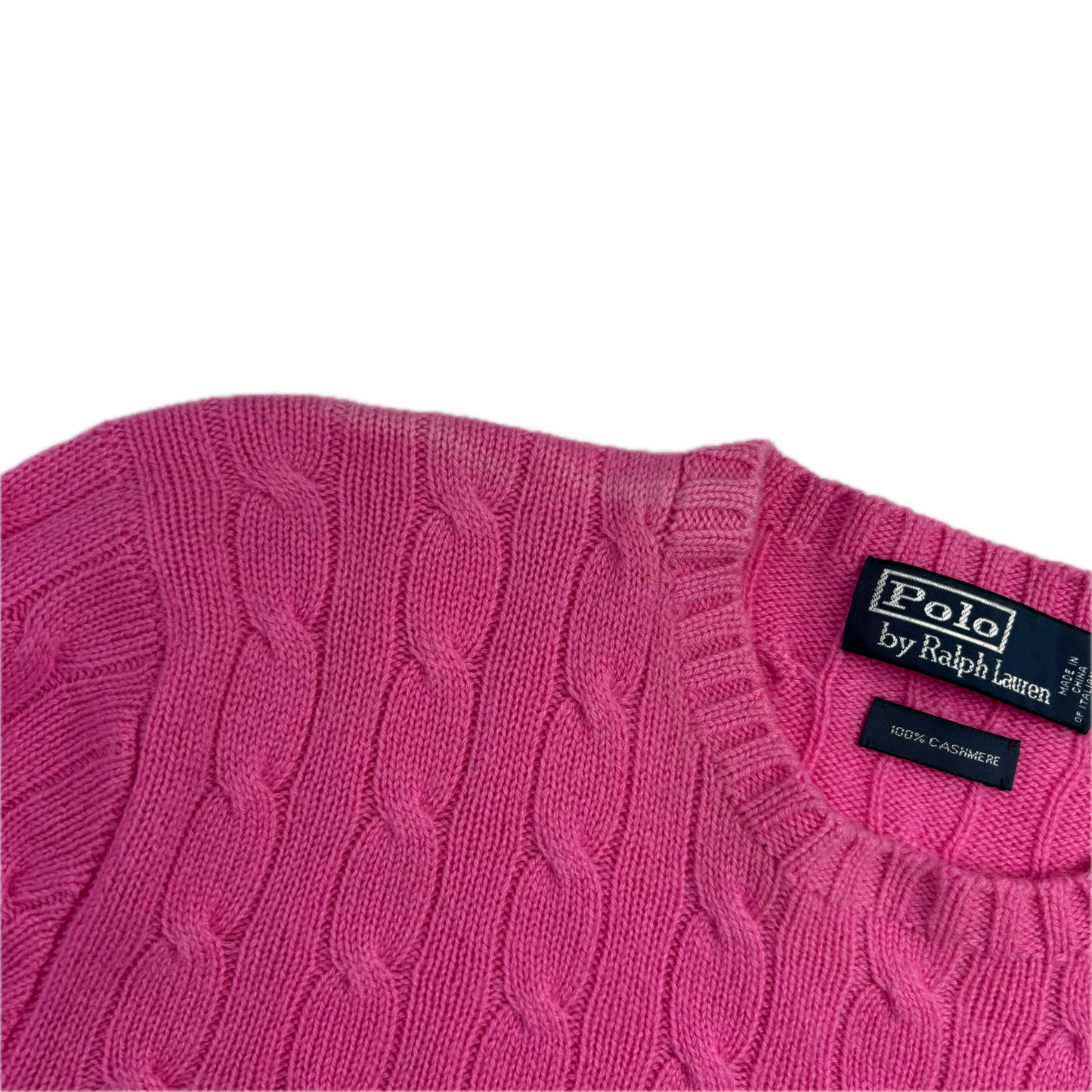 Polo Ralph Lauren Pink Cableknit Jumper (Cashmere) - M