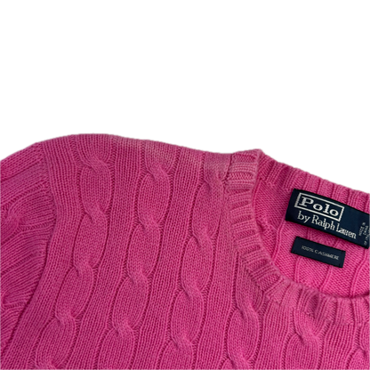 Polo Ralph Lauren Pink Cableknit Jumper (Cashmere) - M