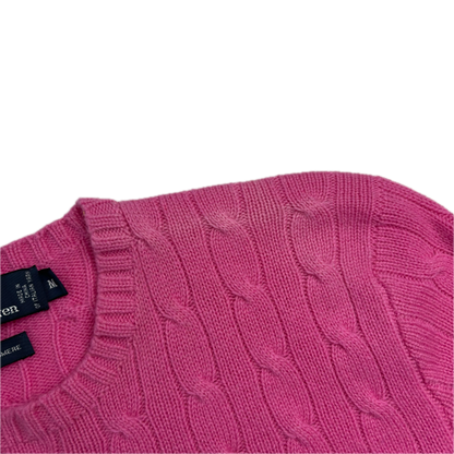 Polo Ralph Lauren Pink Cableknit Jumper (Cashmere) - M