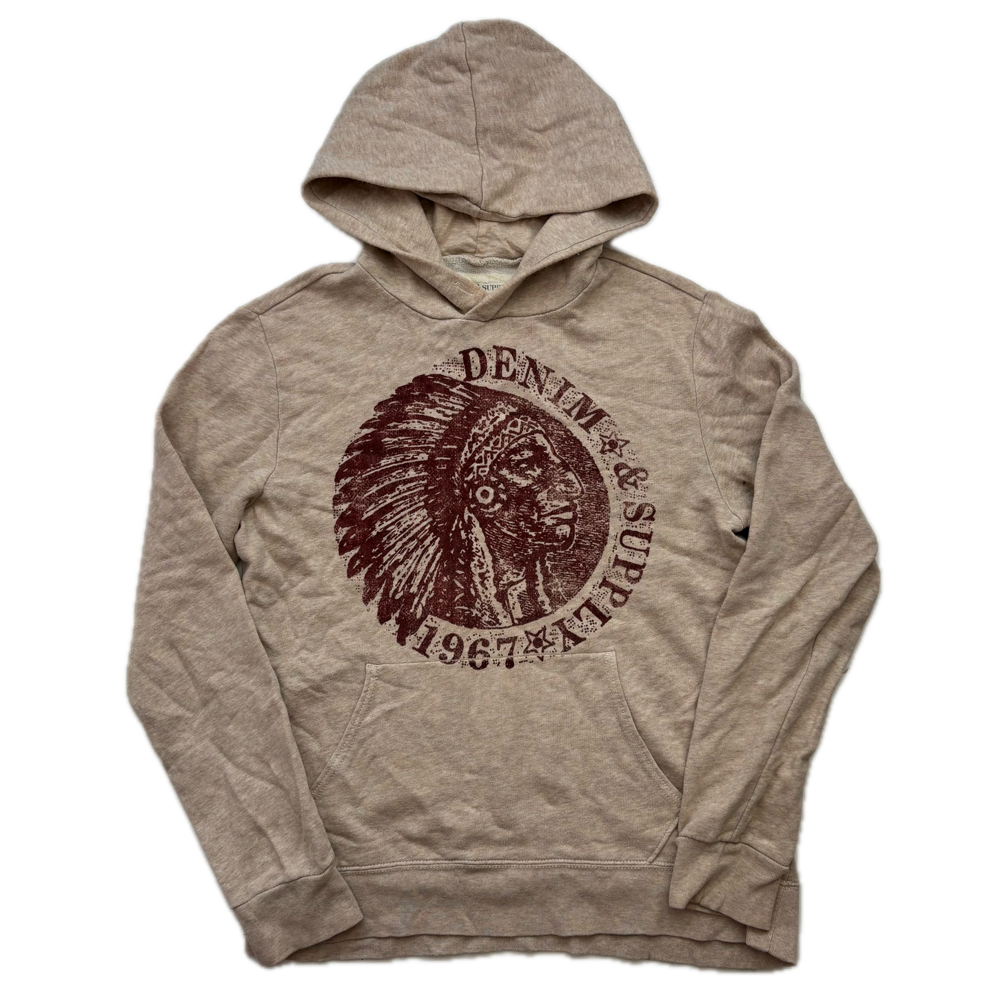 Denim & Supply Beige Indian Head Aztec Hoodie - M