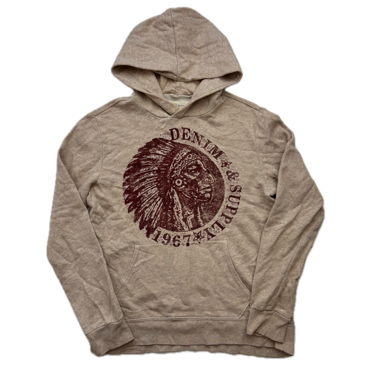 Denim & Supply Beige Indian Head Aztec Hoodie - M