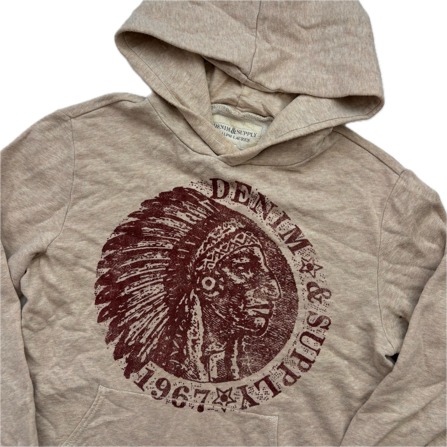 Denim & Supply Beige Indian Head Aztec Hoodie - M
