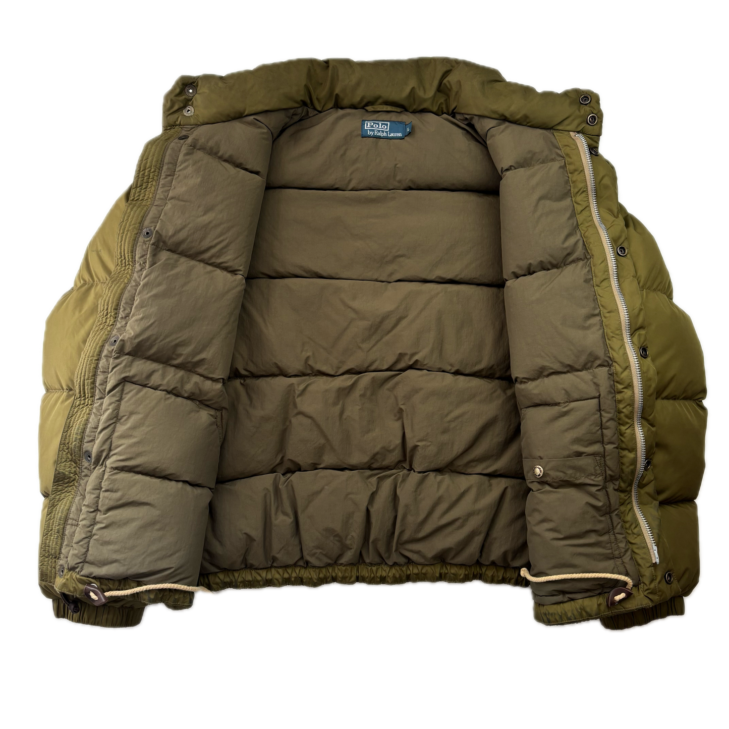 Polo Ralph Lauren Green Sportsman Patch Puffer Jacket Down Coat - L