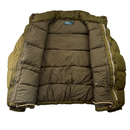 Polo Ralph Lauren Green Sportsman Patch Puffer Jacket Down Coat - L