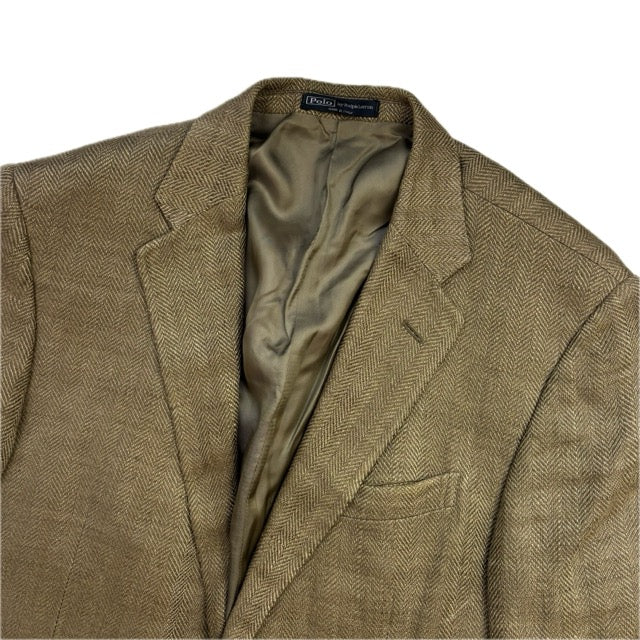 Polo Ralph Lauren Green Herringbone Blazer (Flax) - 44R