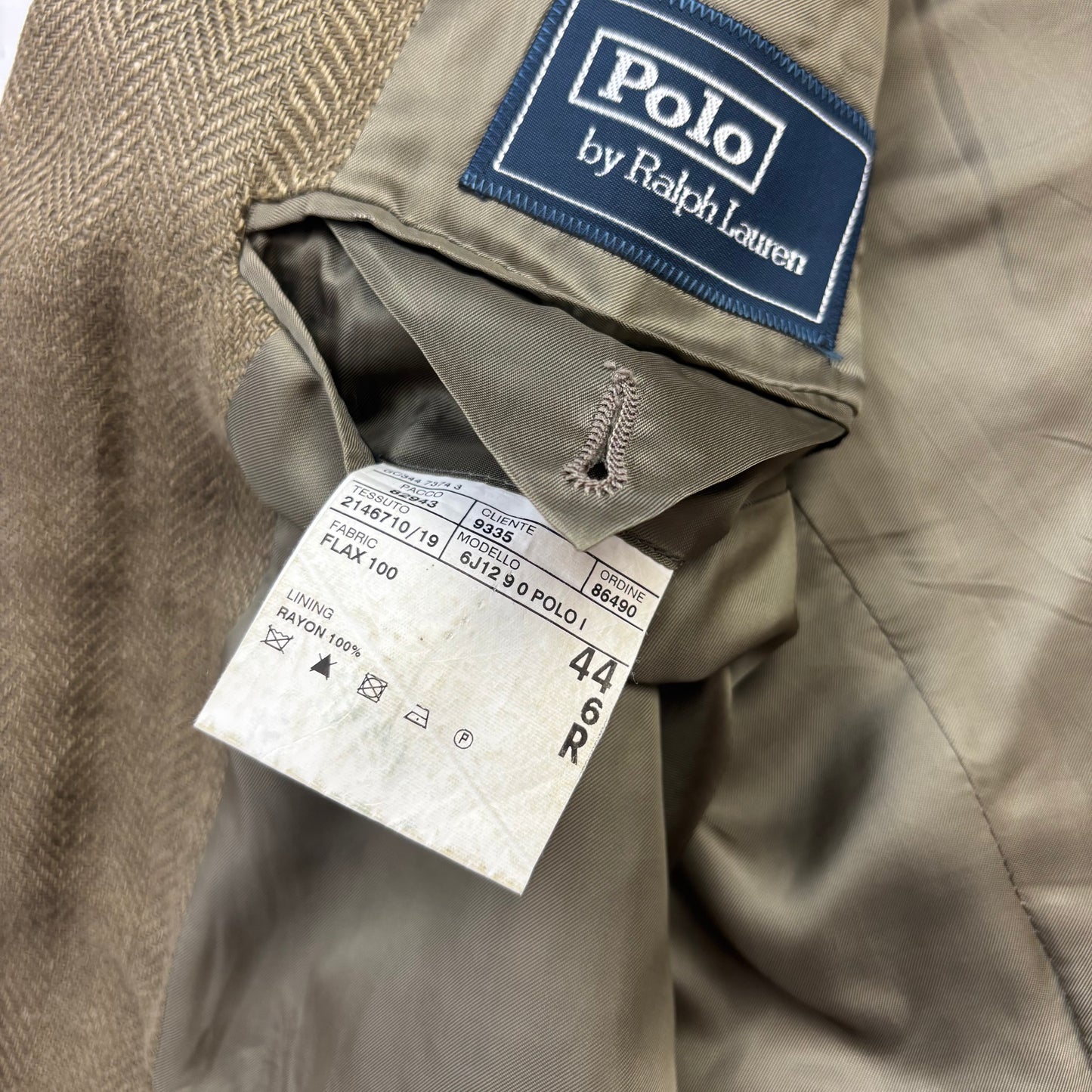 Polo Ralph Lauren Green Herringbone Blazer (Flax) - 44R