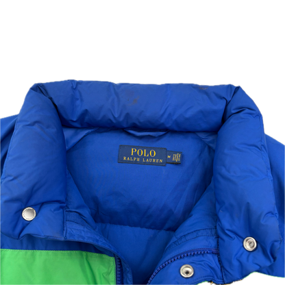 Polo Ralph Lauren Retro Blue Cookie Patch Puffer Jacket Down Coat - M
