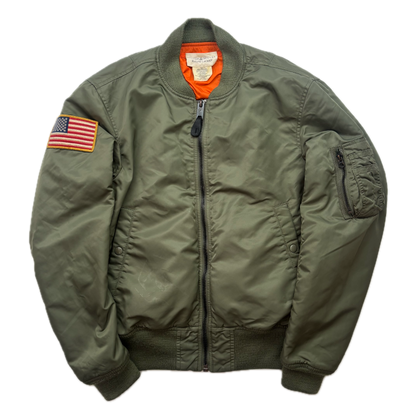 Denim & Supply Green Orange Reversible Military Bomber Jacket - S