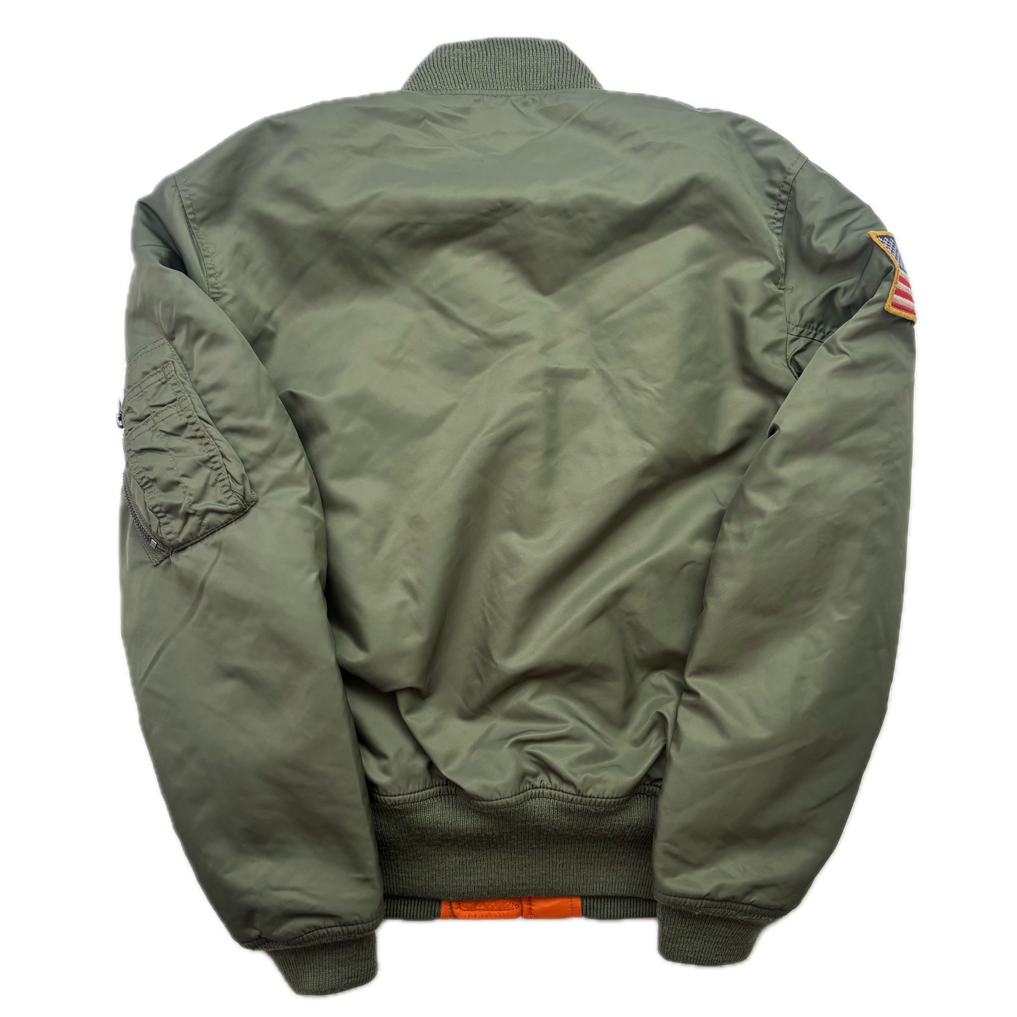 Denim & Supply Green Orange Reversible Military Bomber Jacket - S