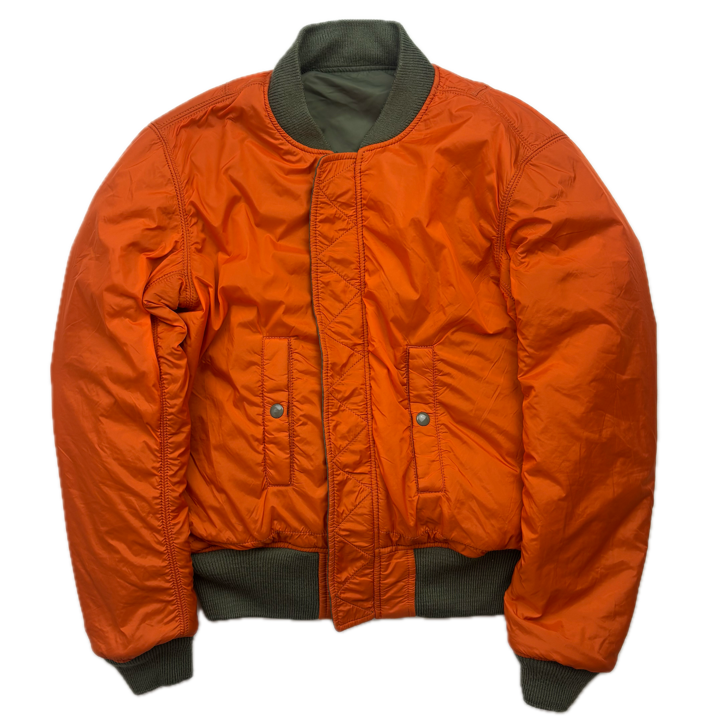 Denim & Supply Green Orange Reversible Military Bomber Jacket - S