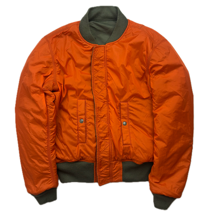 Denim & Supply Green Orange Reversible Military Bomber Jacket - S