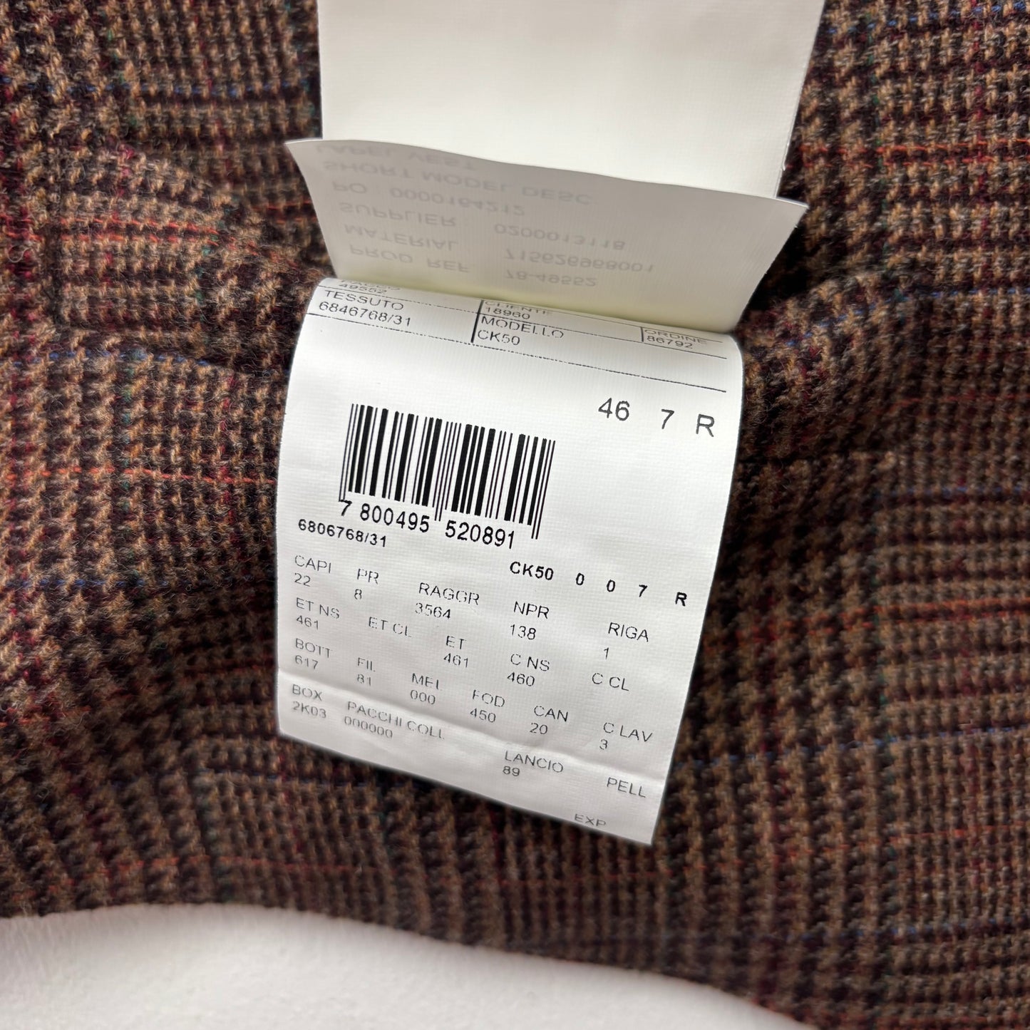 Polo Ralph Lauren Brown Glen Plaid Tweed Lapel Vest Waistcoat (Wool) - 46R