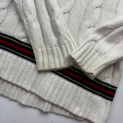 Polo Ralph Lauren Big & Tall Ivory Cricket Jumper Cableknit (Cotton Cashmere)- 2LT