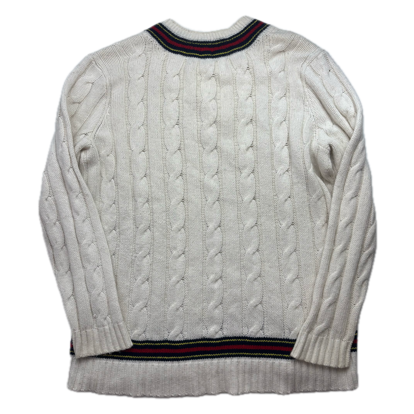Polo Ralph Lauren Big & Tall Ivory Cricket Jumper Cableknit (Cotton Cashmere)- 2LT