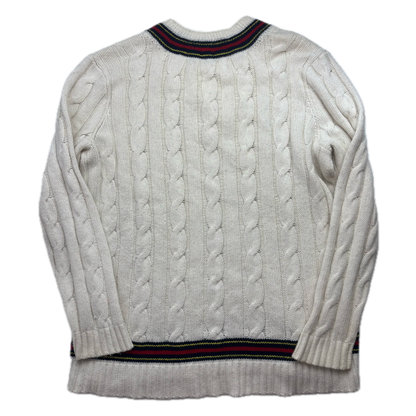 Polo Ralph Lauren Big & Tall Ivory Cricket Jumper Cableknit (Cotton Cashmere)- 2LT