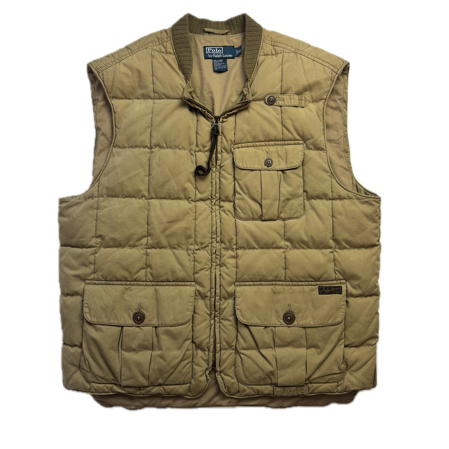 Polo Ralph Lauren Beige Quilted Puffer Vest Gilet - XL