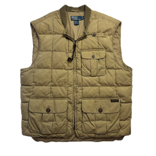 Polo Ralph Lauren Beige Quilted Puffer Vest Gilet - XL