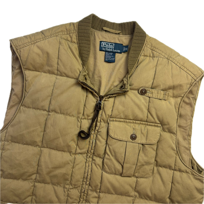 Polo Ralph Lauren Beige Quilted Puffer Vest Gilet - XL