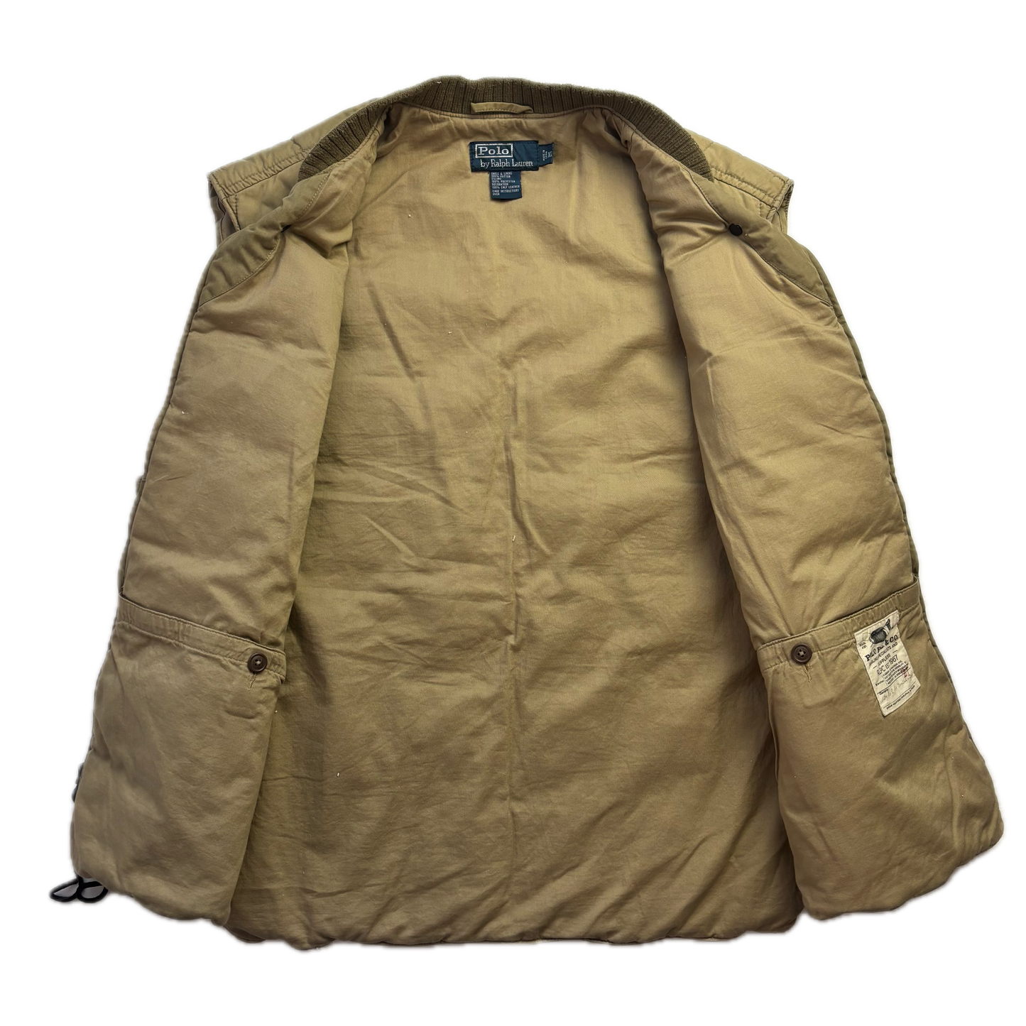 Polo Ralph Lauren Beige Quilted Puffer Vest Gilet - XL