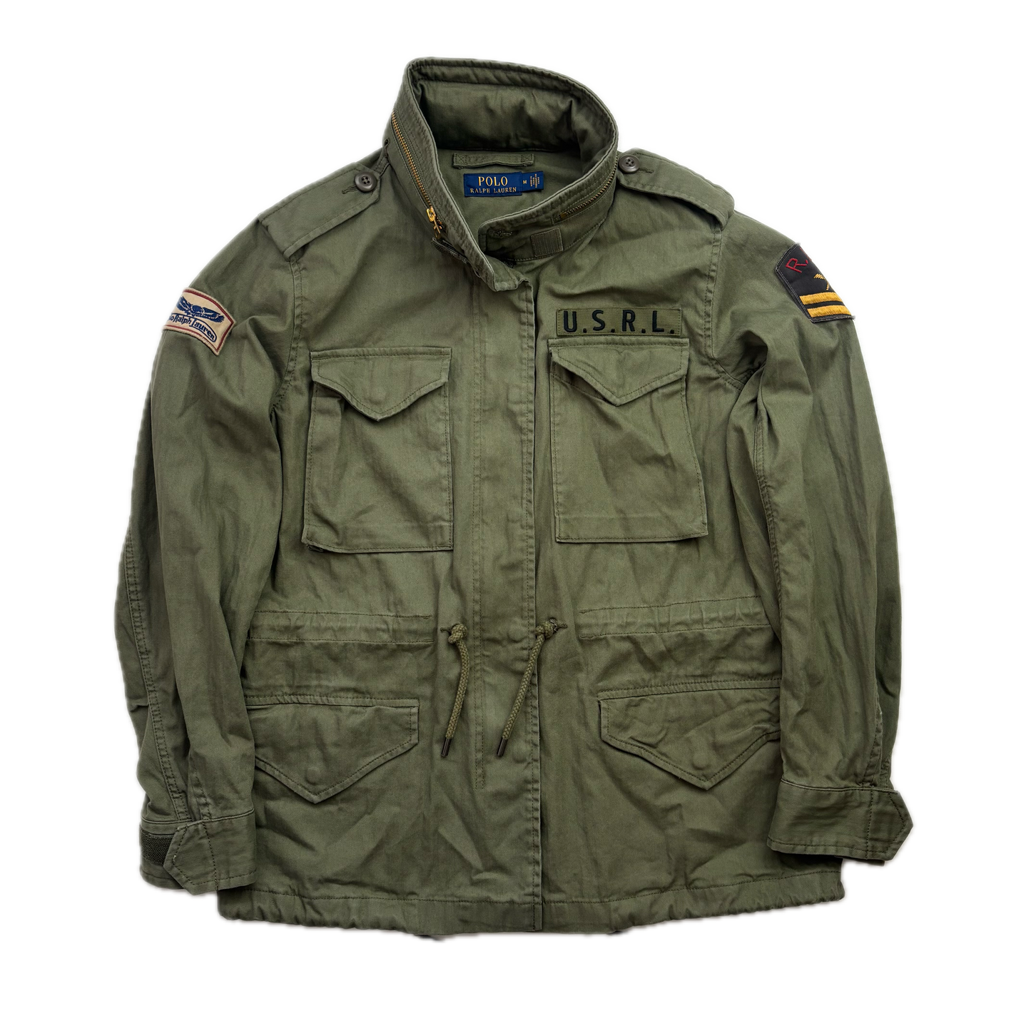 Polo Ralph Lauren Green Army Military Field Jacket RLPC Patch  - M