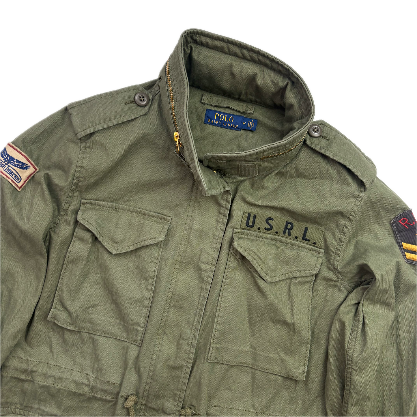 Polo Ralph Lauren Green Army Military Field Jacket RLPC Patch  - M