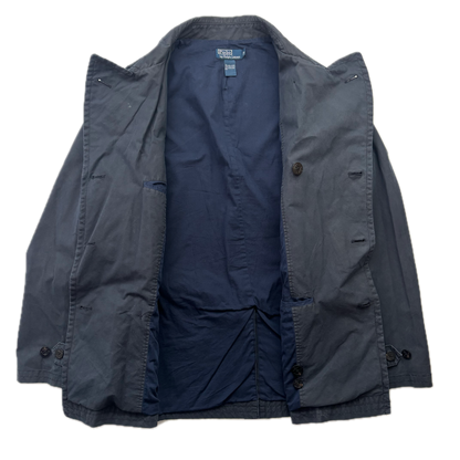 Polo Ralph Lauren Navy Double Breasted Rain Mac Coat Trench - XL