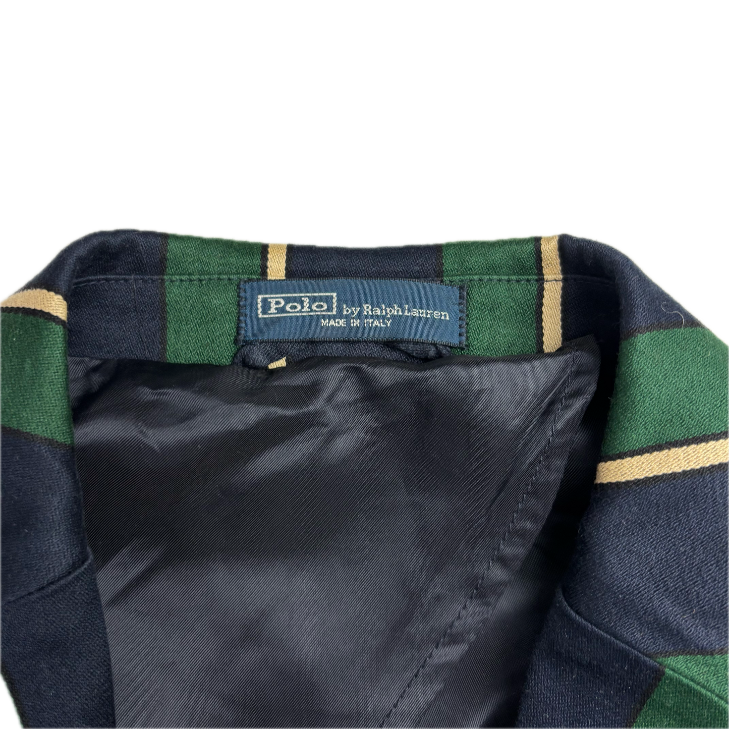 Navy Green Striped Rowing Sports Jacket Blazer - 44L