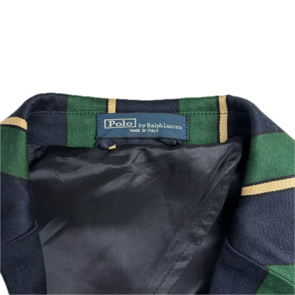 Navy Green Striped Rowing Sports Jacket Blazer - 44L