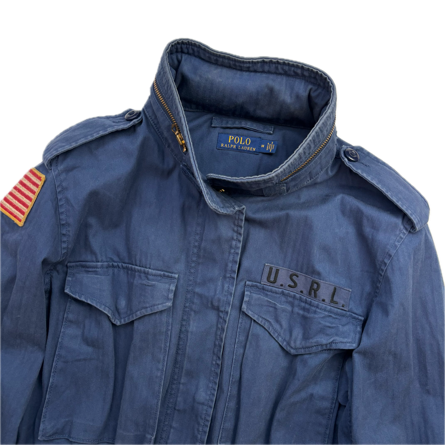 Polo Ralph Lauren Navy Blue Military Army Parka Jacket  - M