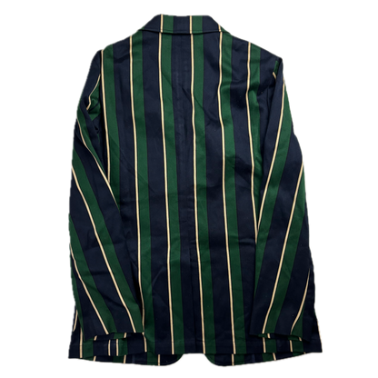 Navy Green Striped Rowing Sports Jacket Blazer - 44L