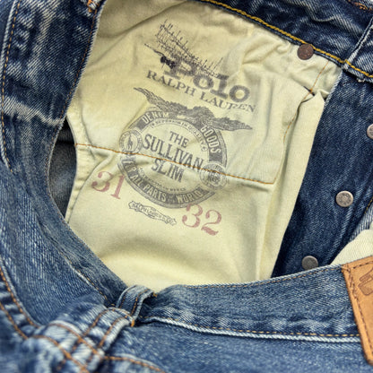 Polo Ralph Lauren Sullivan Slim Jeans Mountain Expedition Patch Distressed - 31x32