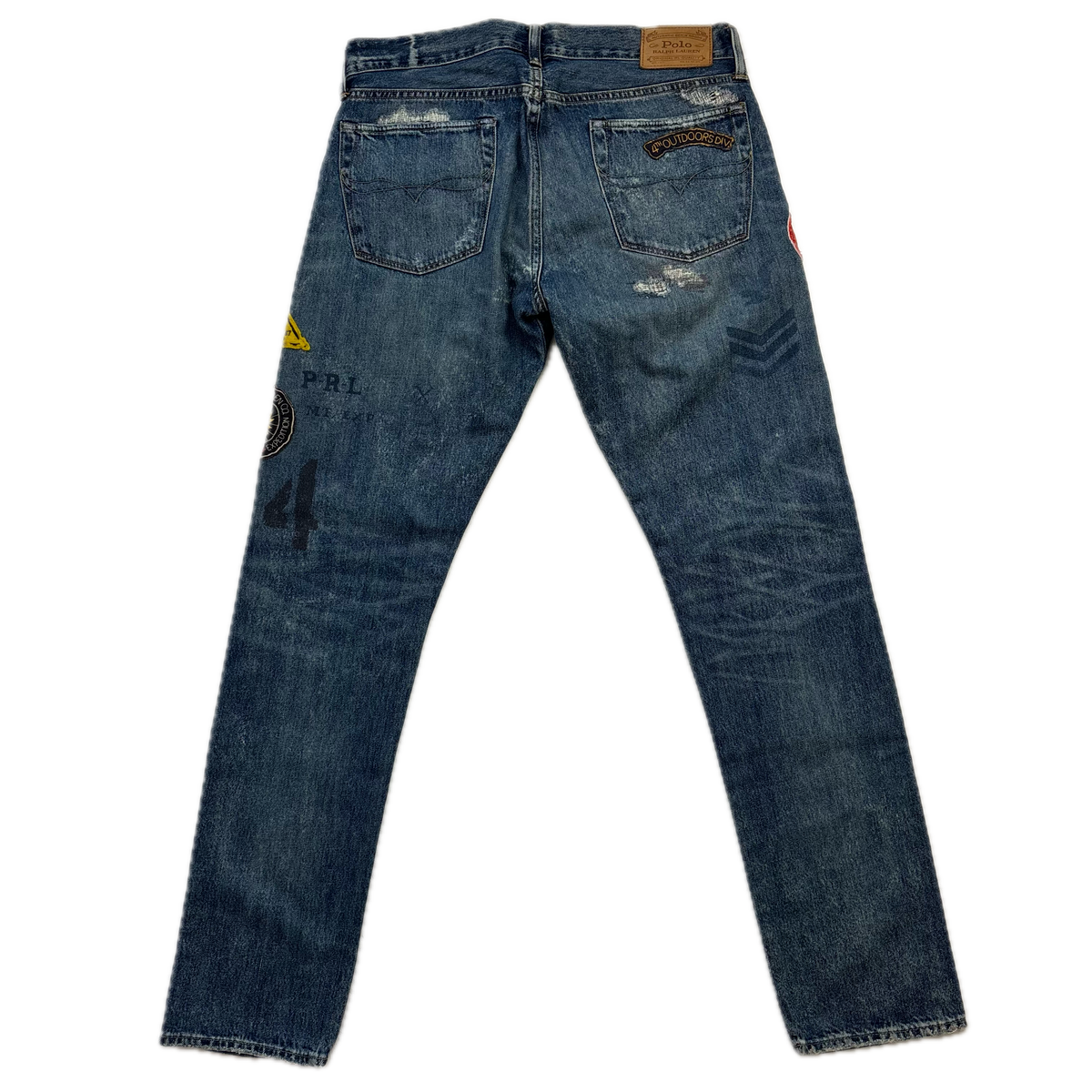 Polo Ralph Lauren Sullivan Slim Jeans Mountain Expedition Patch Distressed - 31x32