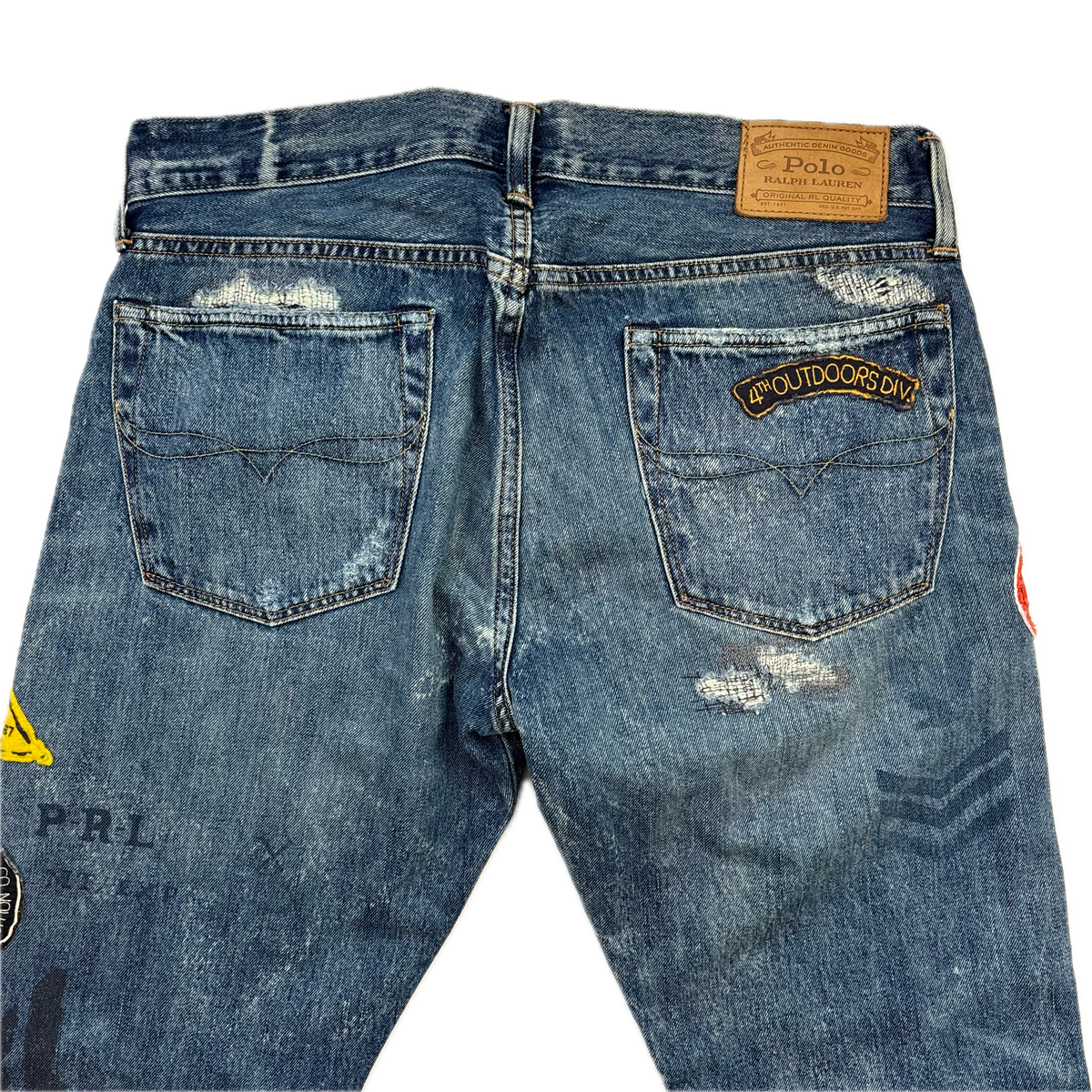 Polo Ralph Lauren Sullivan Slim Jeans Mountain Expedition Patch Distressed - 31x32