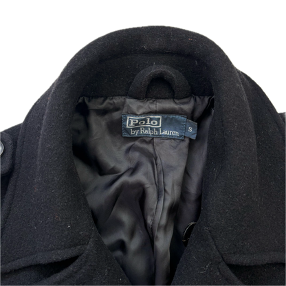 Polo Ralph Lauren Black Double Breasted Pea Coat (Wool) - S