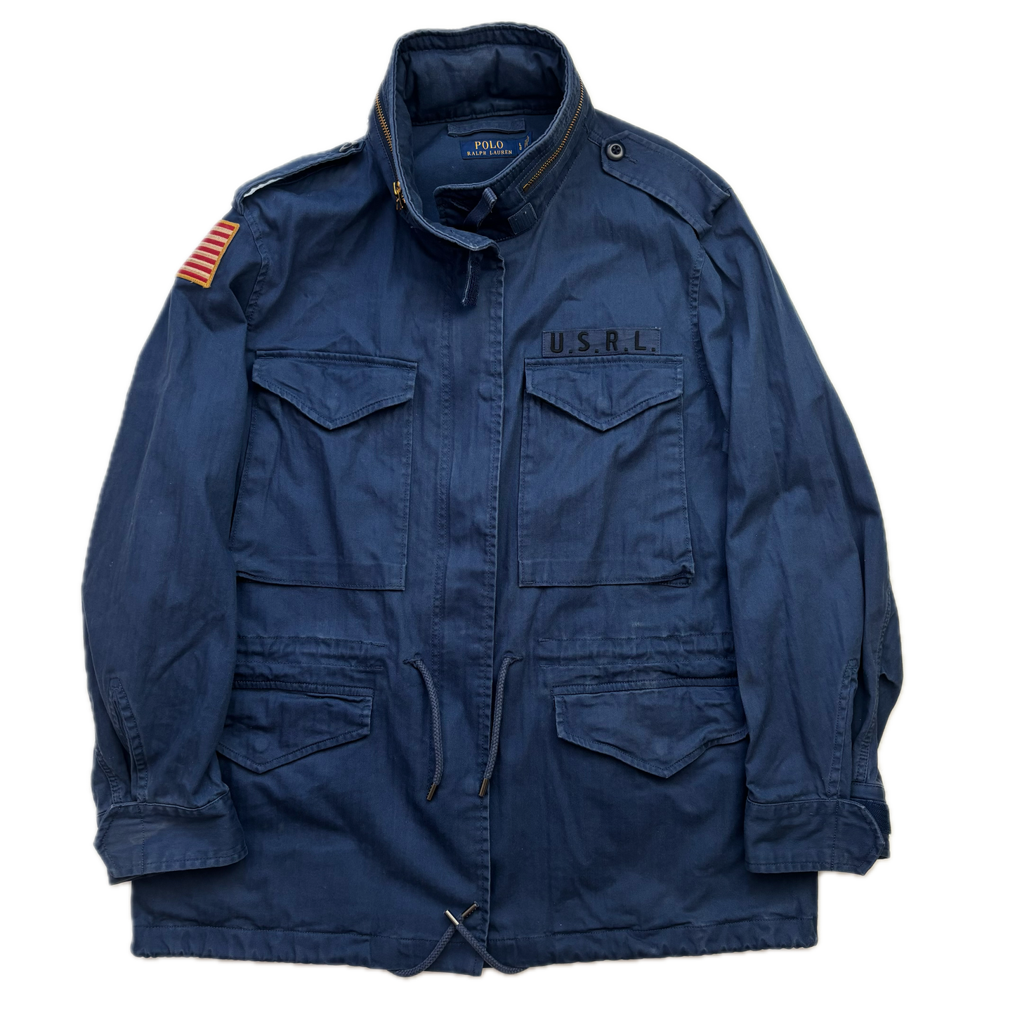 Polo Ralph Lauren Navy Blue Military Army Parka Jacket  - L