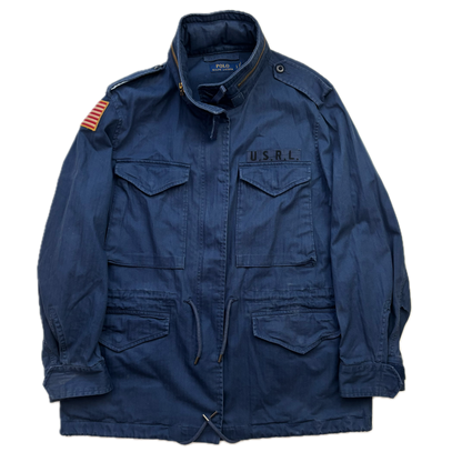 Polo Ralph Lauren Navy Blue Military Army Parka Jacket  - L
