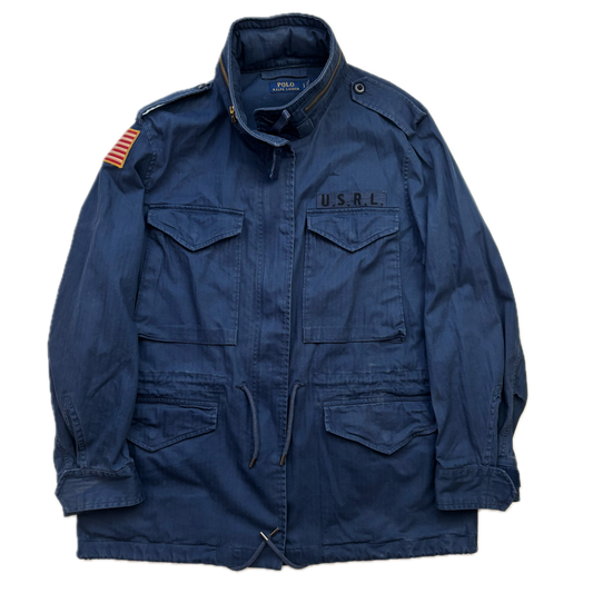Polo Ralph Lauren Navy Blue Military Army Parka Jacket  - L